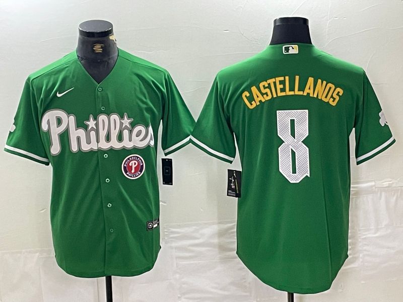 Men Philadelphia Phillies #8 Castellanos Green Fashion Edition Nike 2024 MLB Jersey style 2